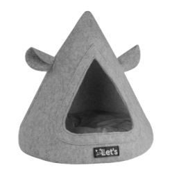 La tente de lit pour chat Let's Sleep Pet Cave TeePee Gris