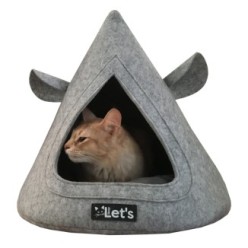 La tente de lit pour chat Let's Sleep Pet Cave TeePee Gris