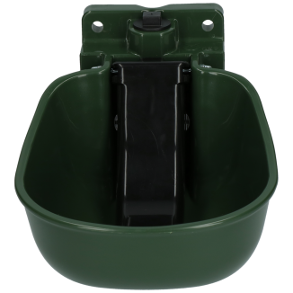 Bol d'eau en plastique vert avec cuillère - Parfait pour votre cheval!