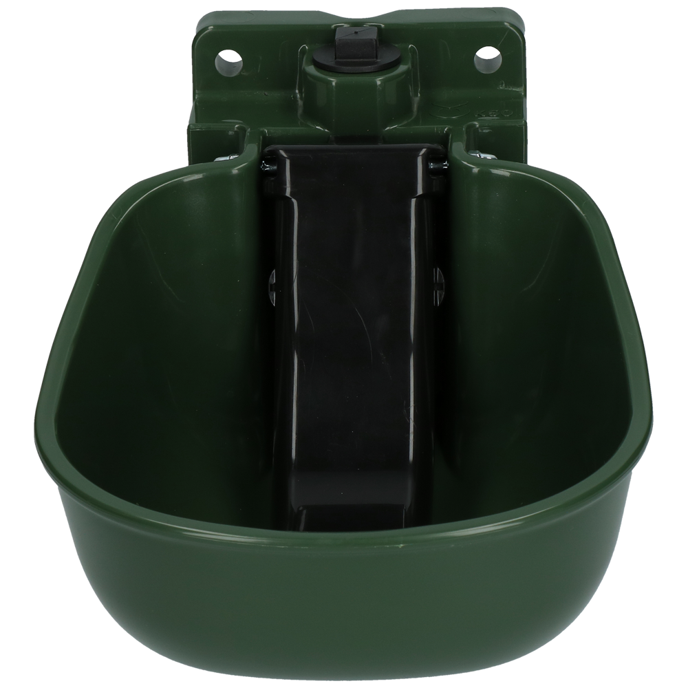 Bol d'eau en plastique vert avec cuillère - Parfait pour votre cheval!