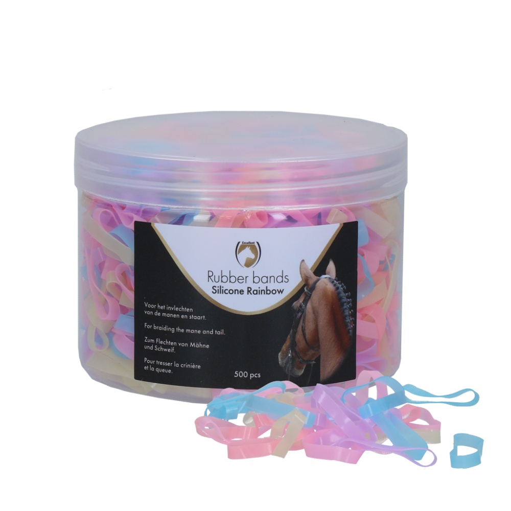Bandes de Caoutchouc pour Cheveux en Silicone Arc-en-ciel de 500 st