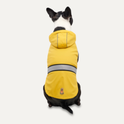 Imperméable à capuche réfléchissant pour chien Goo-eez Jaune/Gris
