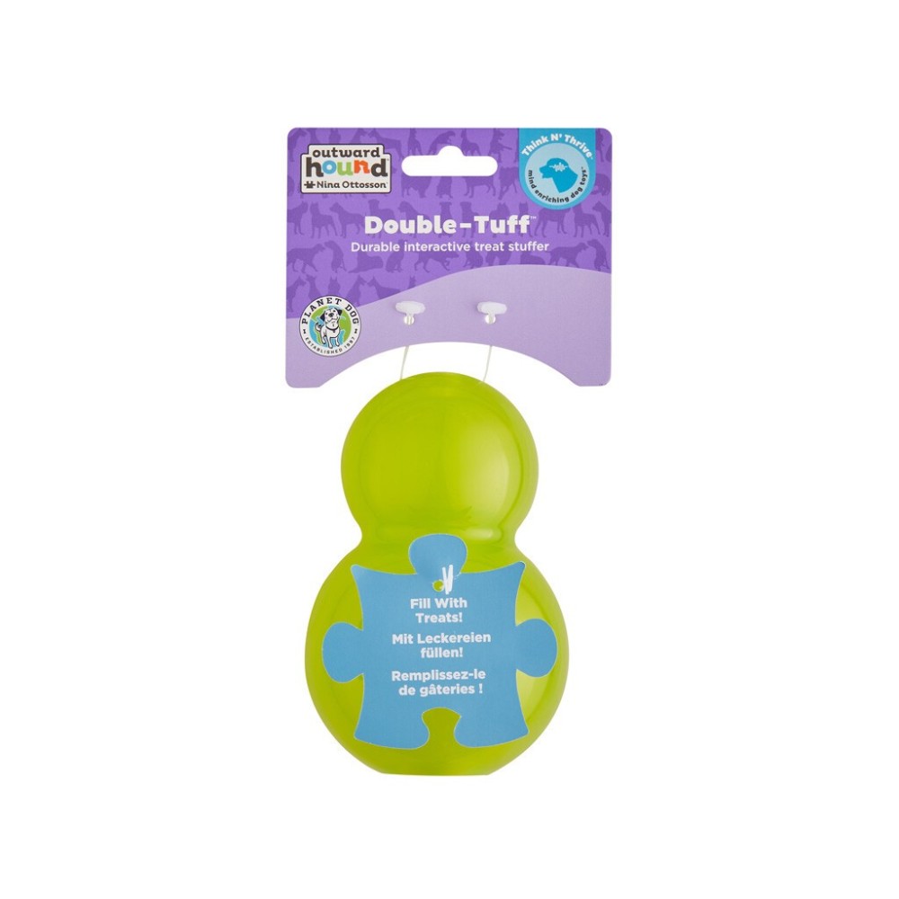 Jouet résistant pour chien: Outward Hound Double Tuff M Bleu