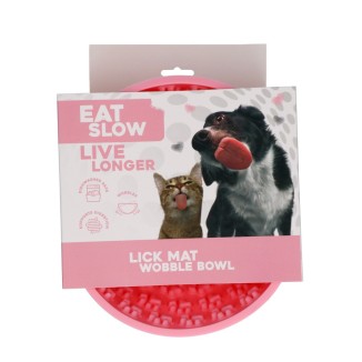 Tapis anti-glouton pour chien Eat Slow Live Longer - Rouge