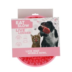 Tapis anti-glouton pour chien Eat Slow Live Longer - Rouge