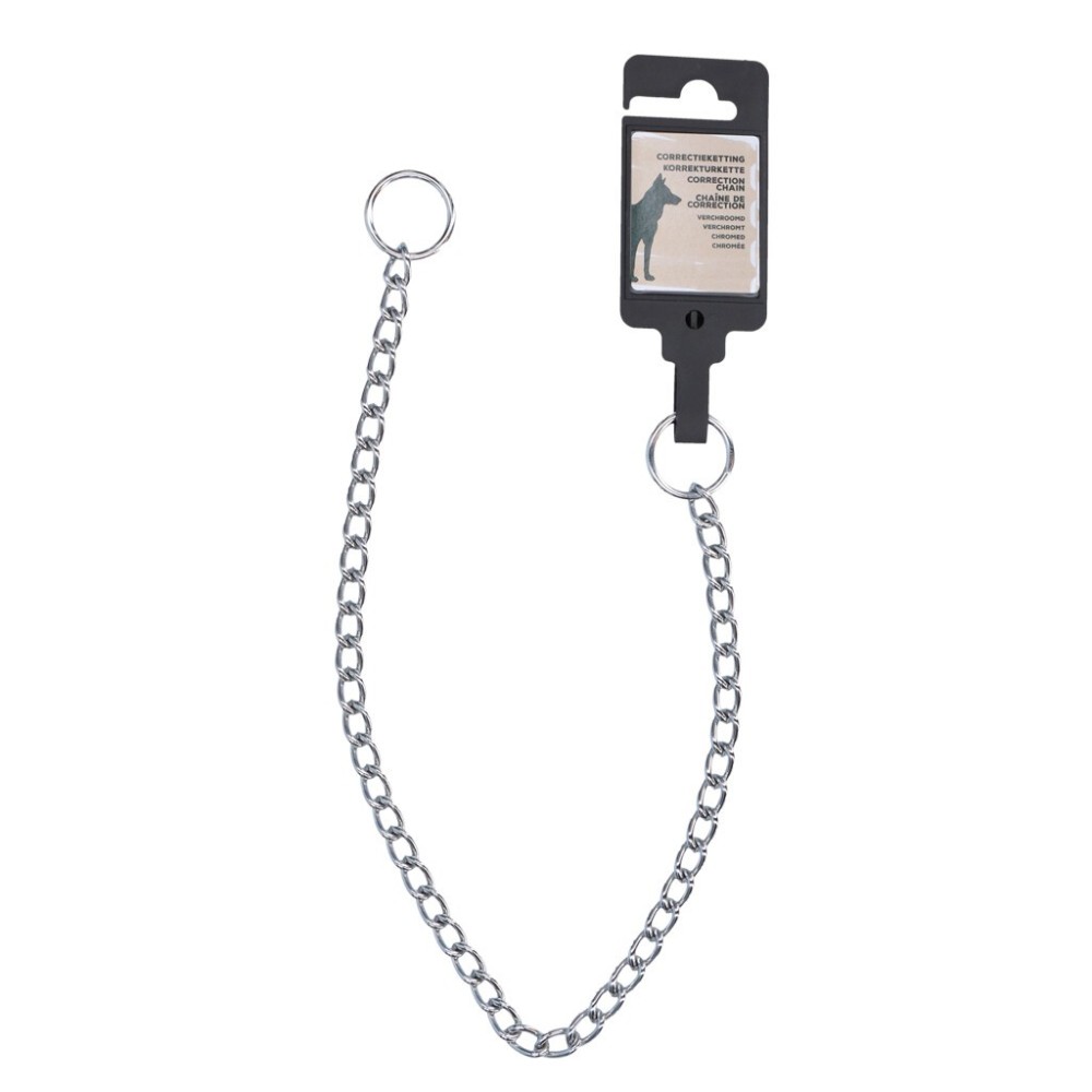 Chaîne de correction chromée 2 x 350 mm pour chien