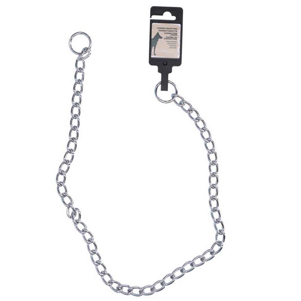 Chaîne de correction chromée 2 x 350 mm pour chien