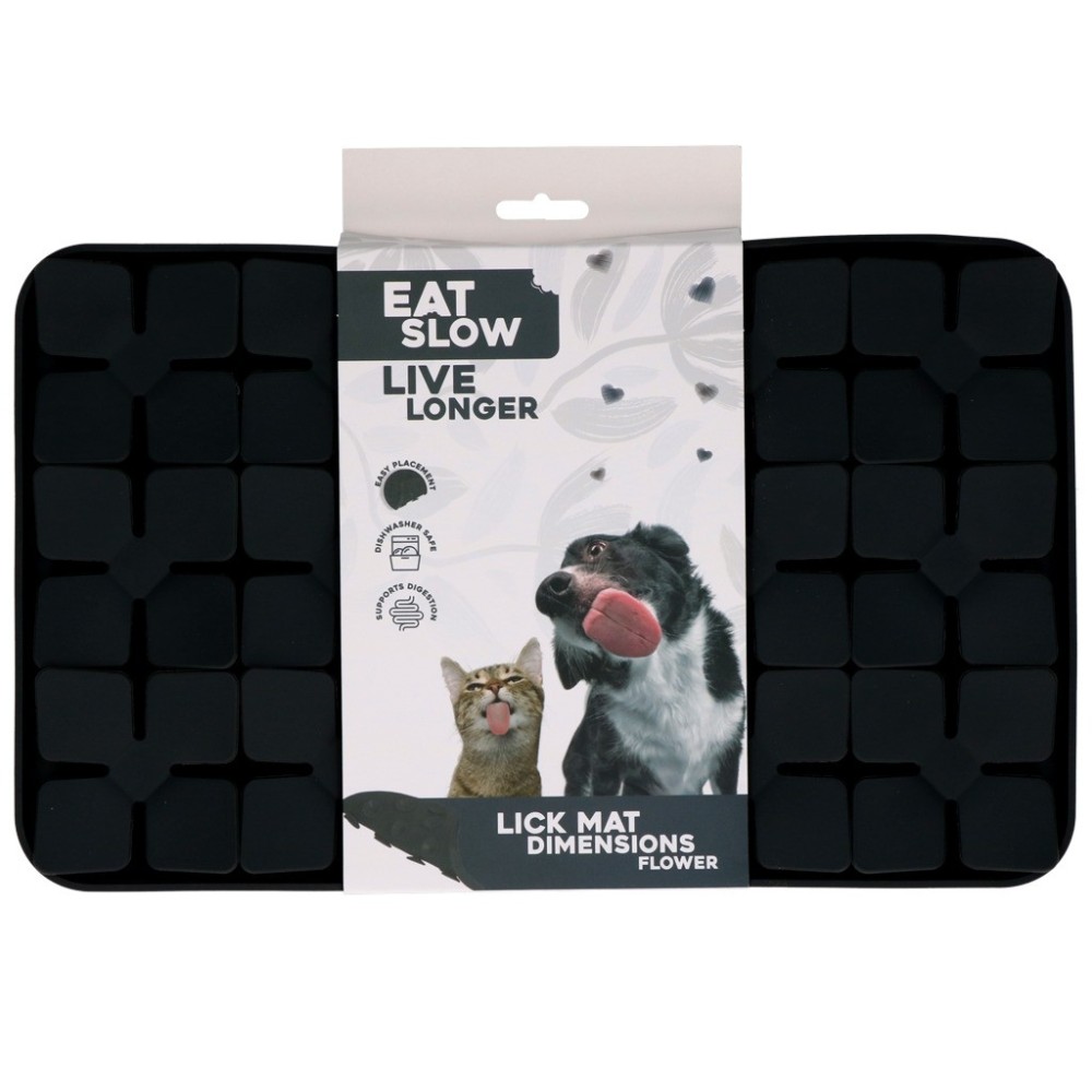 Tapis à Laper Eat Slow Live Longer Fleur Rouge 2.6x24.3x34.7 cm