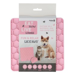 Tapis à Léchouiller Eat Slow Live Longer Rouge - Idéal pour Chien
