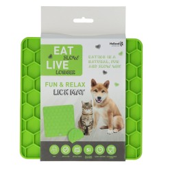 Tapis à Léchouiller Eat Slow Live Longer Rouge - Idéal pour Chien