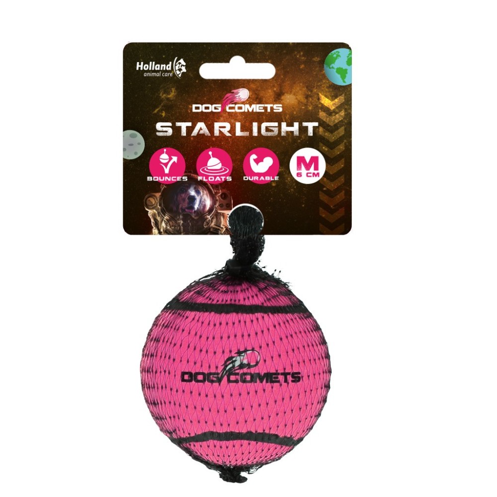 Balle de tennis Dog Comets Starlight S Rose - Jouet pour Chien