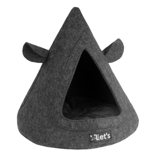 La tente de lit pour chat Let's Sleep Pet Cave TeePee Gris