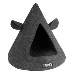 La tente de lit pour chat Let's Sleep Pet Cave TeePee Gris