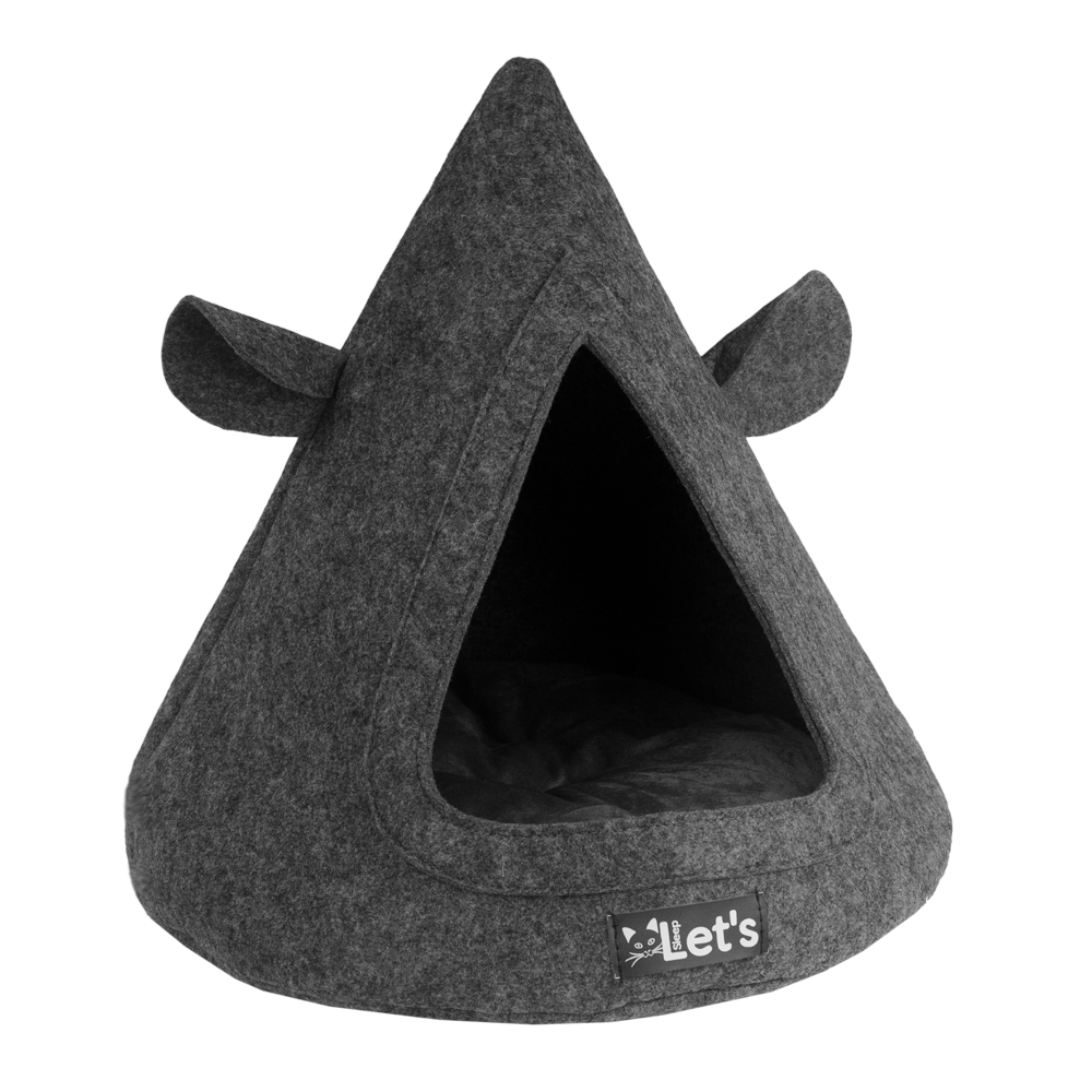 La tente de lit pour chat Let's Sleep Pet Cave TeePee Gris