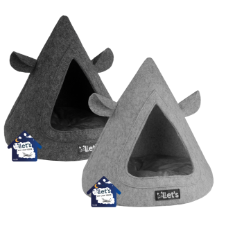 La tente de lit pour chat Let's Sleep Pet Cave TeePee Gris