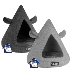 La tente de lit pour chat Let's Sleep Pet Cave TeePee Gris