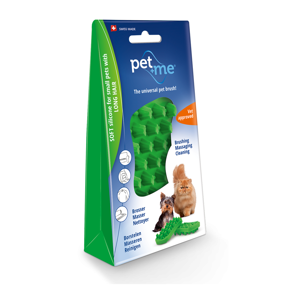 Brosse pour chat Pet+Me poils courts - Bleu, made in CH