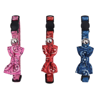 Collier pour Chat Pawise avec Nœud Papillon Rose - Tendance et Confortables