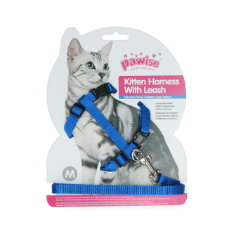 Harnais et Laisse Chatons Pawise Rouge/Bleu Taille S