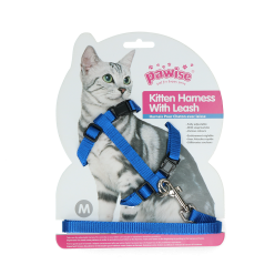 Harnais et Laisse Chatons Pawise Rouge/Bleu Taille S
