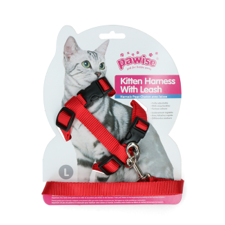 Harnais et Laisse Chatons Pawise Rouge/Bleu Taille S