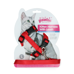 Harnais et Laisse Chatons Pawise Rouge/Bleu Taille S
