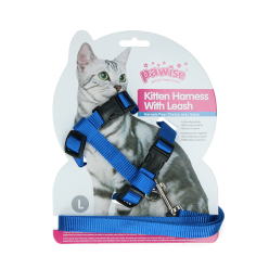Harnais et Laisse Chatons Pawise Rouge/Bleu Taille S