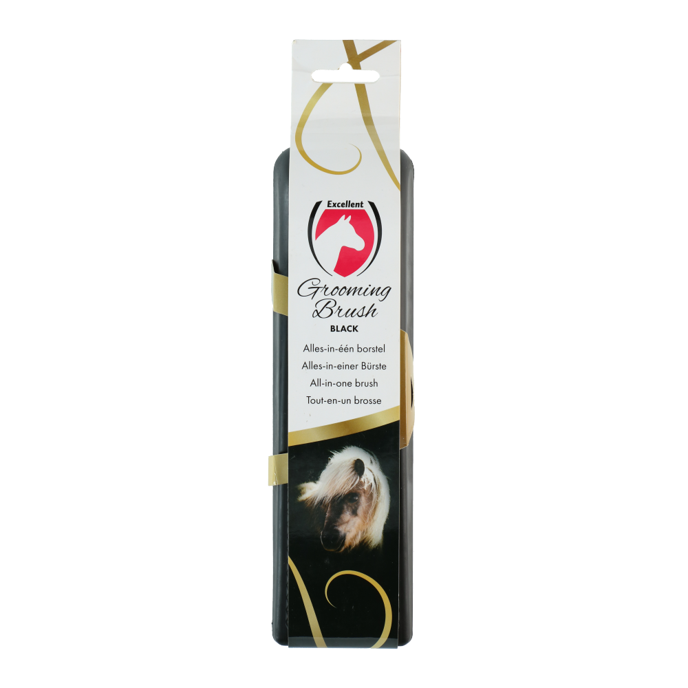 Brosse de toilettage pour chevaux M Noir - Excellent Horse