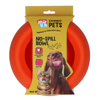 Excellent Pets No-Spill Bowl 800ml Orange M